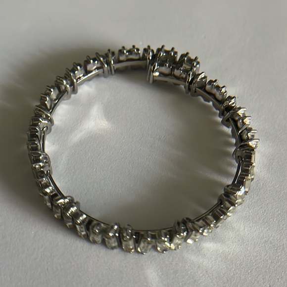 Vintage Gypsy Set Rhinestone Baguette Bypass Bracelet - Picture 4 of 9